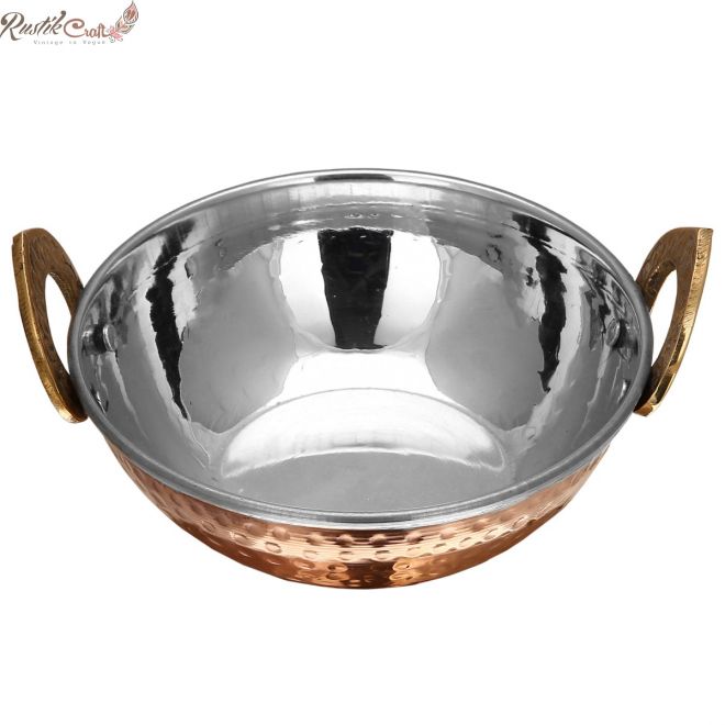 Copper Steel Karahi Serveware