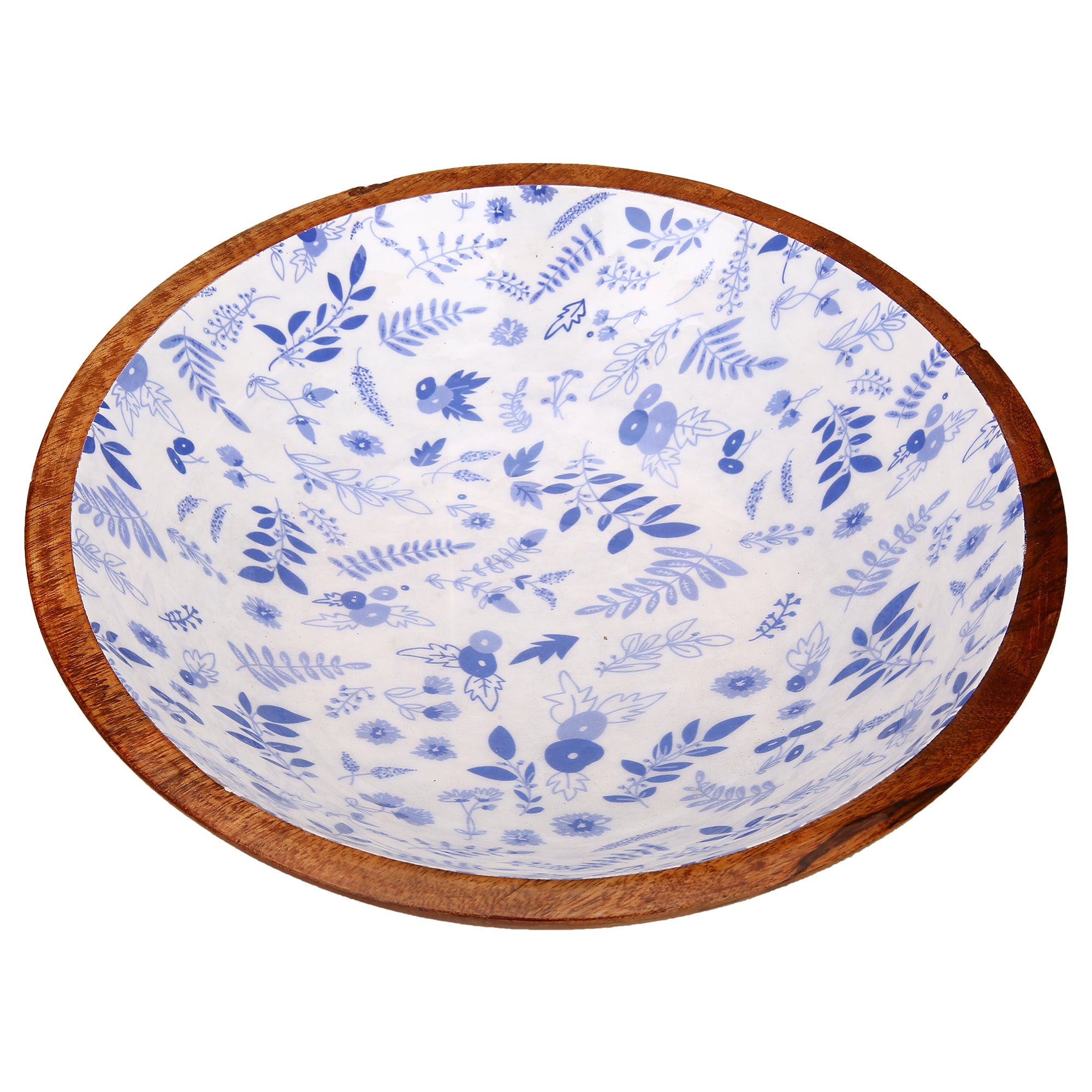 Enamel Coated Wooden Salad Bowl