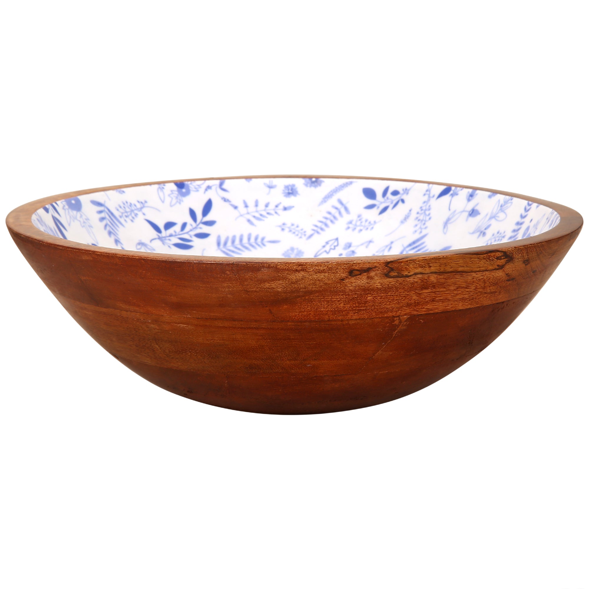 Enamel Coated Wooden Salad Bowl