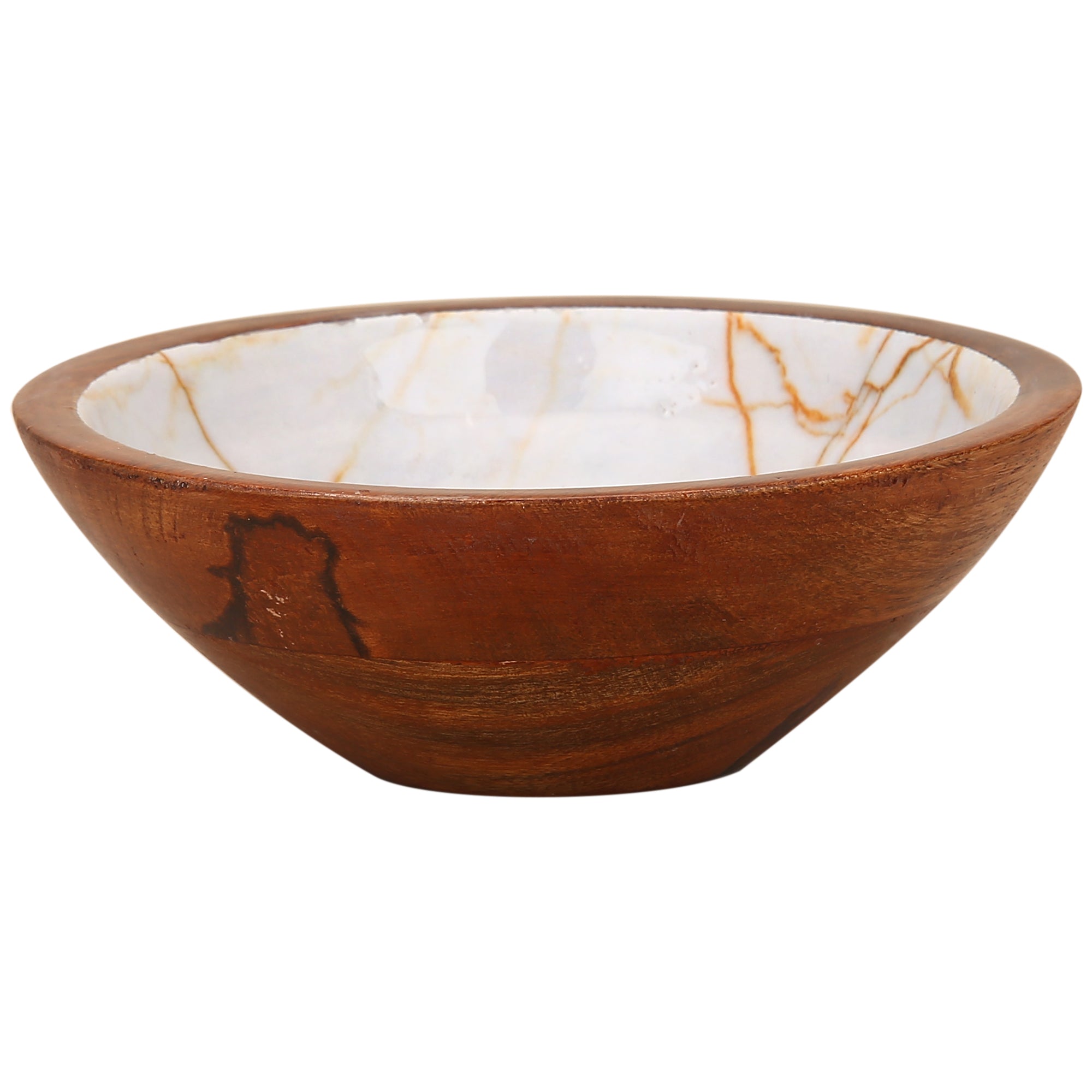 Enamel Coated Wooden Salad Bowl