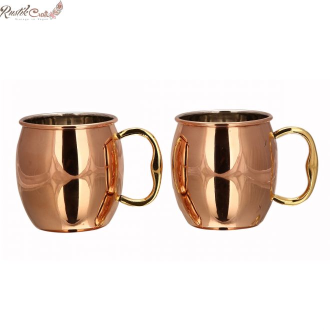 Plain 2 Mug Set With Inside Nickel In Open Gift Box