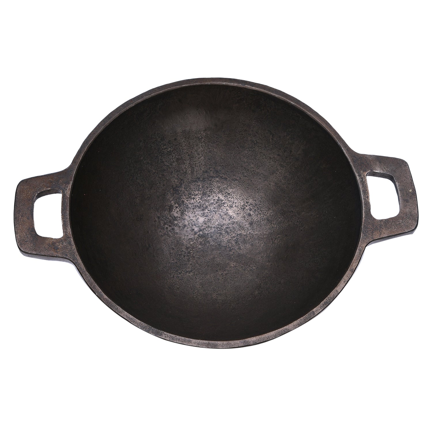 Pre-seasoned Cast Iron Kadai/ Wok With Flat Bottom 11 inch