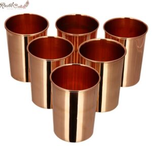 Set of 6 Plain Copper Glass